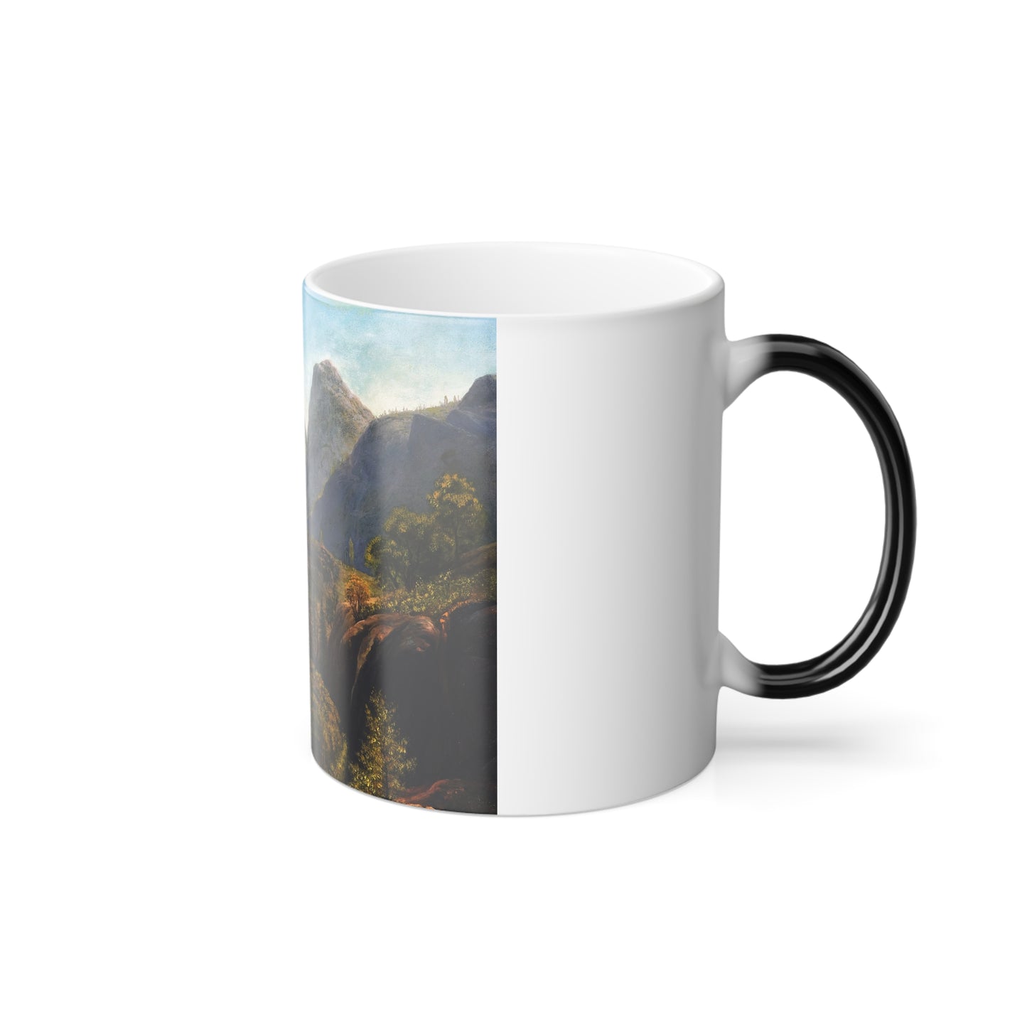 Albert Bierstadt (1830-1902) The Hetch Hetchy Valley - Oil on paper laid on board 1873 - Color Changing Mug 11oz-Go Mug Yourself