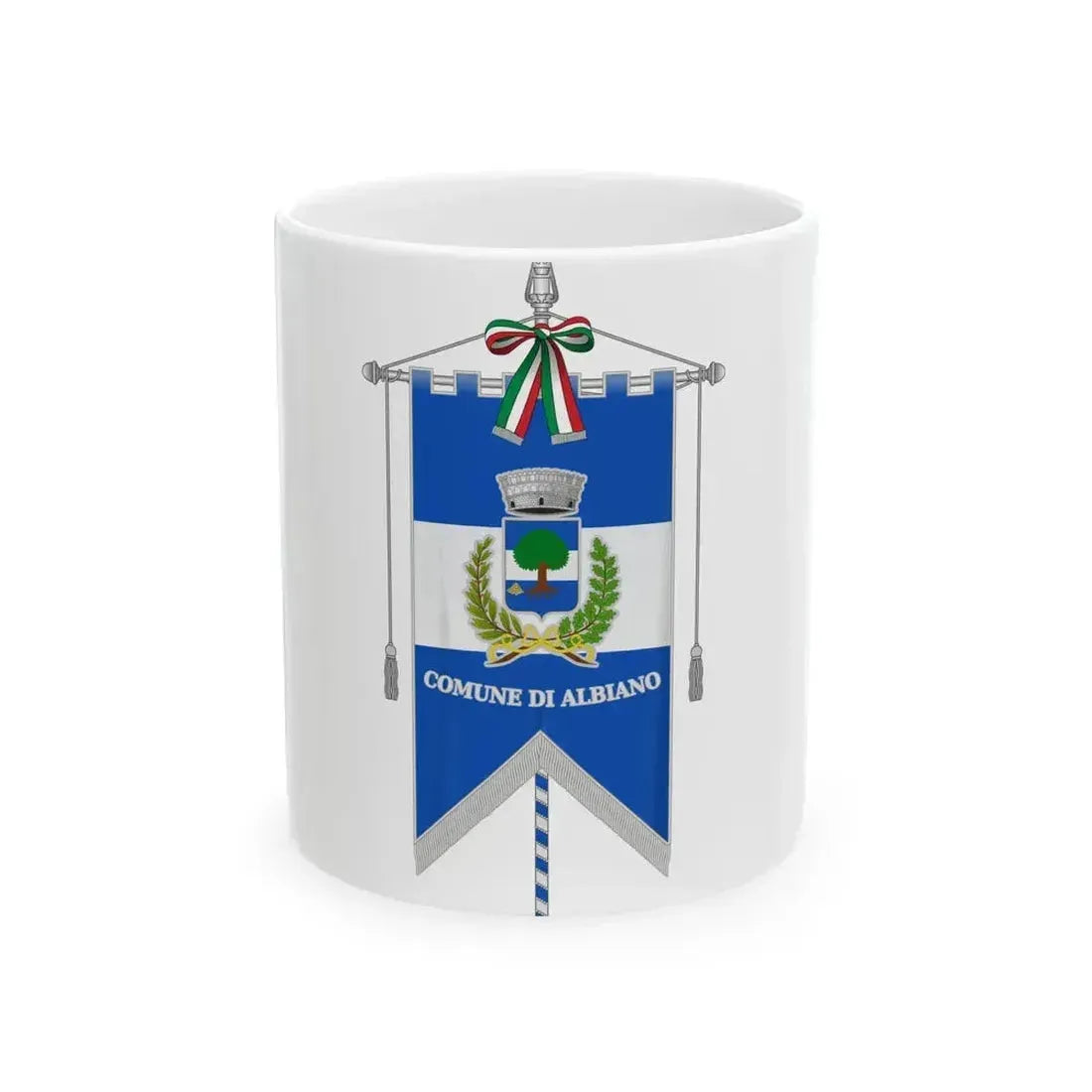 Albiano-Gonfalone (Italy) White Coffee Mug 11oz - Go Mug Yourself
