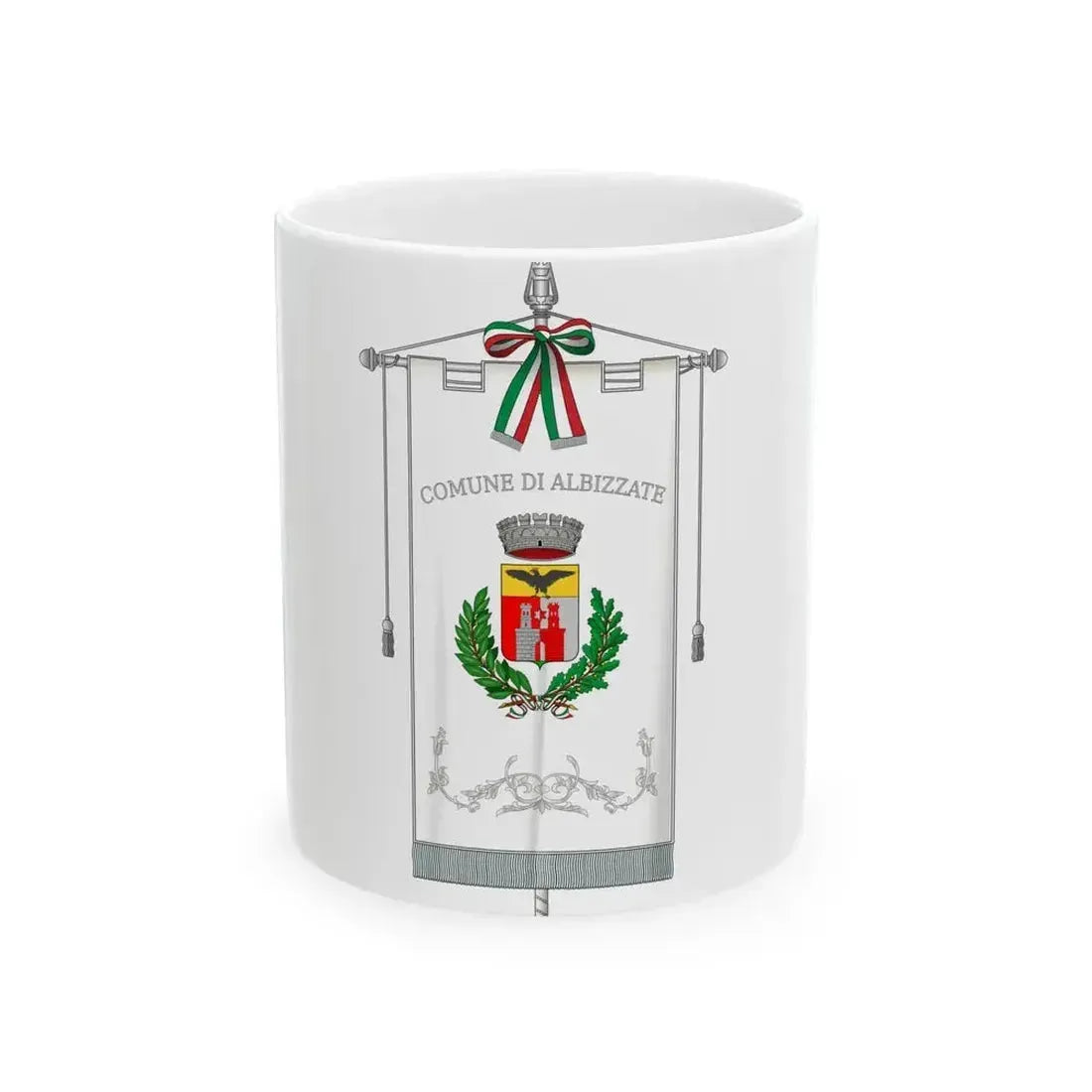 Albizzate-Gonfalone (Italy) White Coffee Mug 11oz - Go Mug Yourself