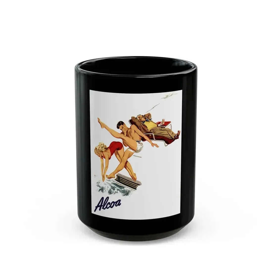 Alcoa Steamship Company ad, 1947 - Black Coffee Mug 15oz - Go Mug Yourself