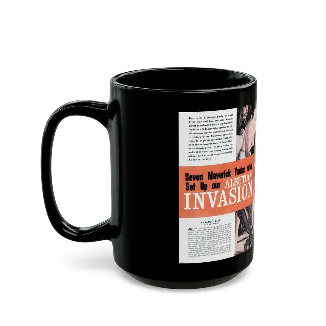 Aleutian Invasion, Male magazine, 1960 - Black Coffee Mug - Go Mug Yourself