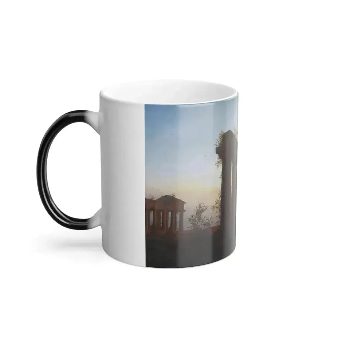 Alexander Ivanovich Zhizhilenko (1823-1889) Ruins of a Greek Temple at Sunset - 1867 - Color Changing Mug 11oz - Go Mug Yourself