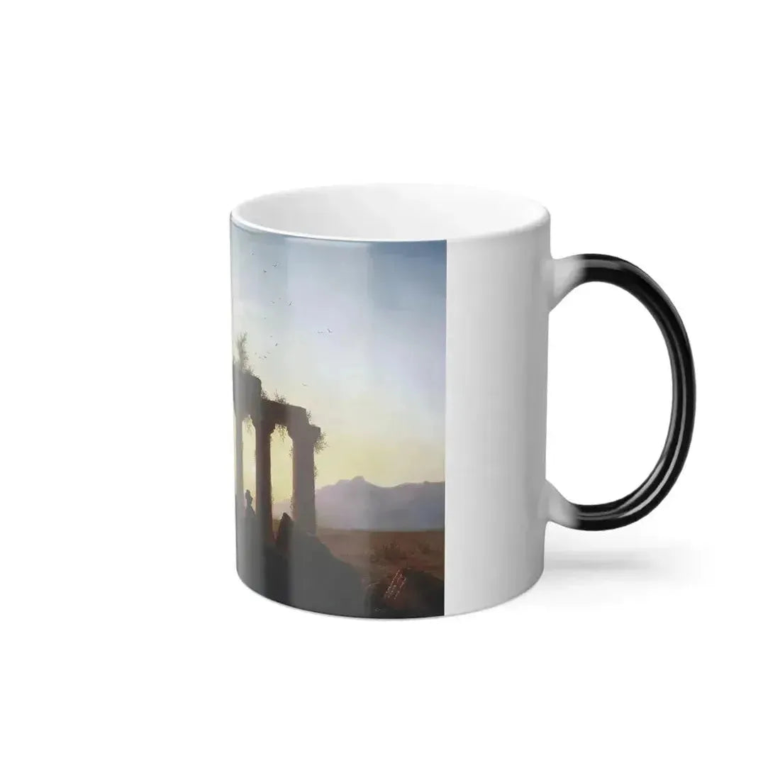 Alexander Ivanovich Zhizhilenko (1823-1889) Ruins of a Greek Temple at Sunset - 1867 - Color Changing Mug 11oz - Go Mug Yourself