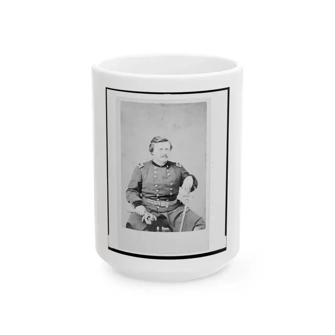Alexander Mcdowell Mccook, Union General, Three-Quarter Length Portrait, Seated, Facing Front (U.S. Civil War) White Coffee Mug 15oz - Go Mug Yourself