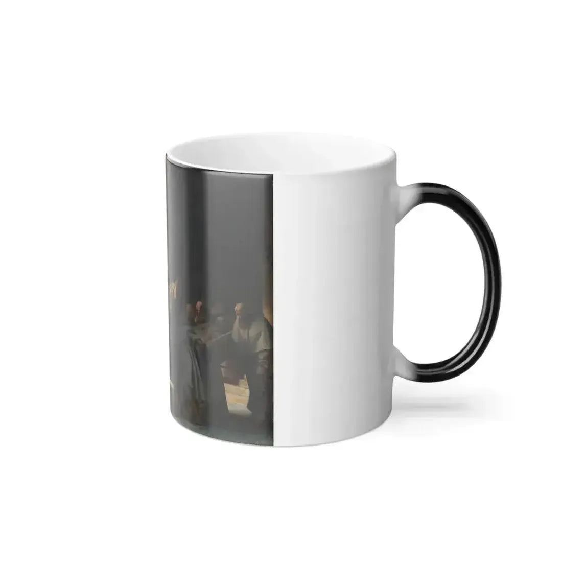 Alexandre Evariste Fragonard (1780-1850) Dramatic Scene with Monks in a Crypt - Oil on Canvas - Color Changing Mug 11oz - Go Mug Yourself