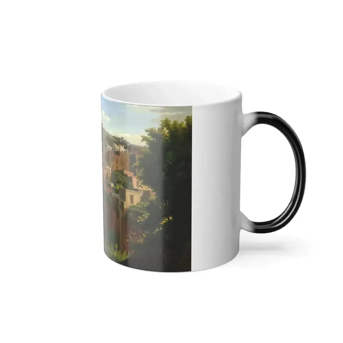 Alexandre Hyacinthe Dunouy (1757-1841) Castel Sant'Elmo from Chiaia, Naples - Oil on Paper, Laid Down on-0 - Color Changing Mug 11oz - Go Mug Yourself