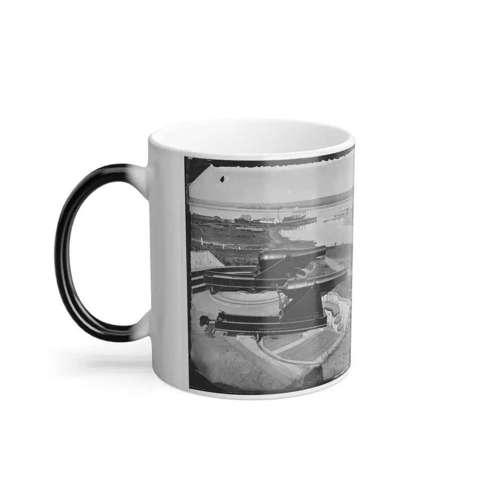 Alexandria, Va. Battery Rodgers at Hunting Creek and the Potomac; 8-In. Parrott Gun in Foreground; a Rodman Gun Beyond (U.S. Civil War) Color Changing Coffee Mug 11oz - Go Mug Yourself