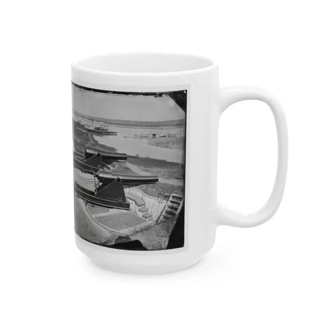 Alexandria, Va. Battery Rodgers At Hunting Creek And The Potomac; 8-In. Parrott Gun In Foreground; A Rodman Gun Beyond (U.S. Civil War) White Coffee Mug - Go Mug Yourself