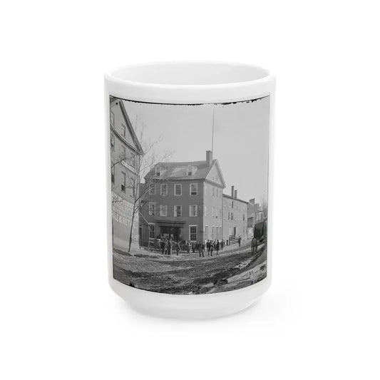 Alexandria, Virginia. The Marshall House, King & Pitt Streets (U.S. Civil War) White Coffee Mug 15oz - Go Mug Yourself