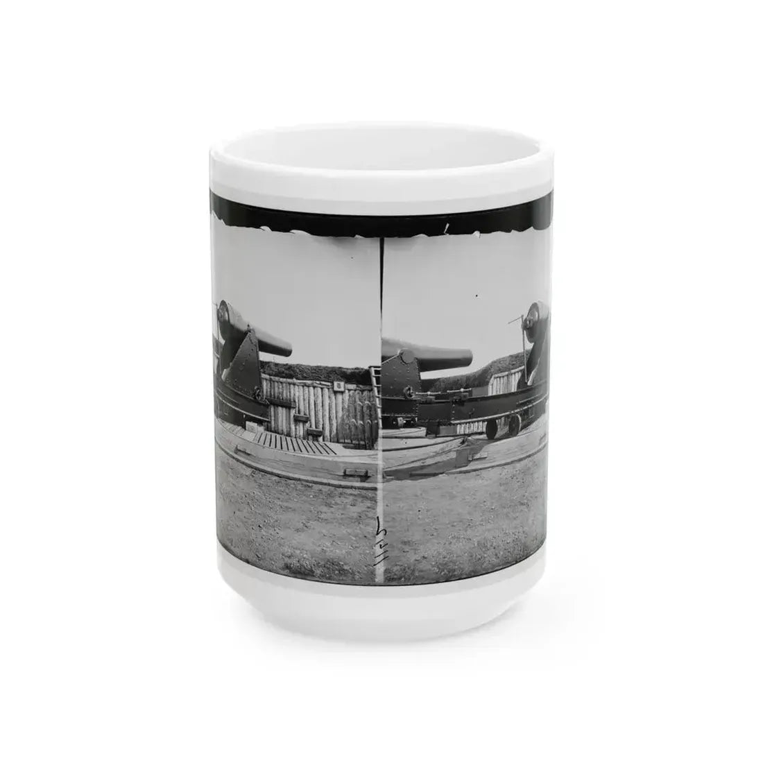 Alexandria, Virginia (Vicinity). 200 Pdr. Parrott Rifle Gun In Battery Rodgers (U.S. Civil War) White Coffee Mug 15oz - Go Mug Yourself