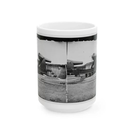Alexandria, Virginia (Vicinity). 200 Pdr. Parrott Rifle Gun In Battery Rodgers (U.S. Civil War) White Coffee Mug 15oz - Go Mug Yourself