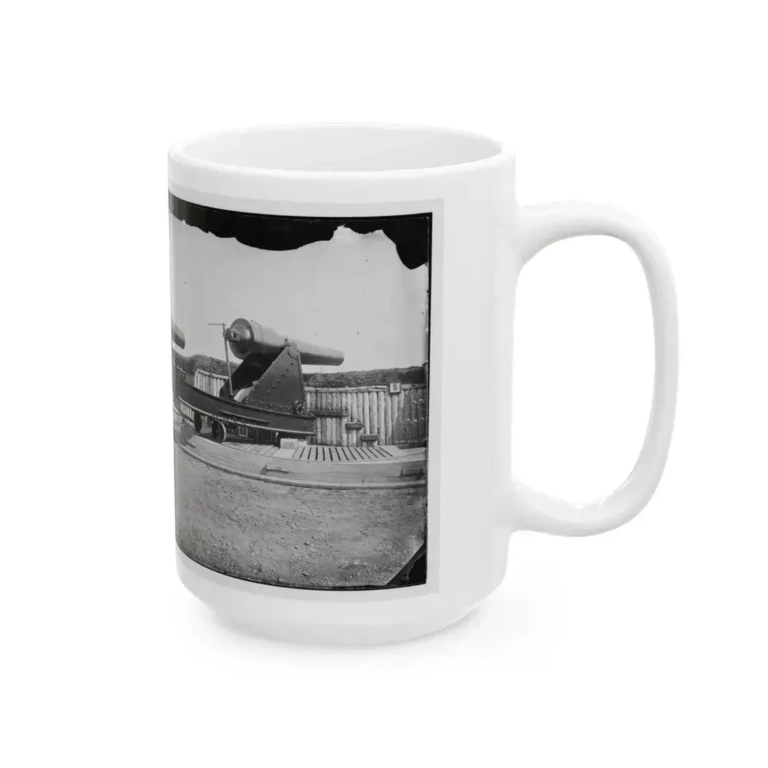 Alexandria, Virginia (Vicinity). 200 Pdr. Parrott Rifle Gun In Battery Rodgers (U.S. Civil War) White Coffee Mug - Go Mug Yourself