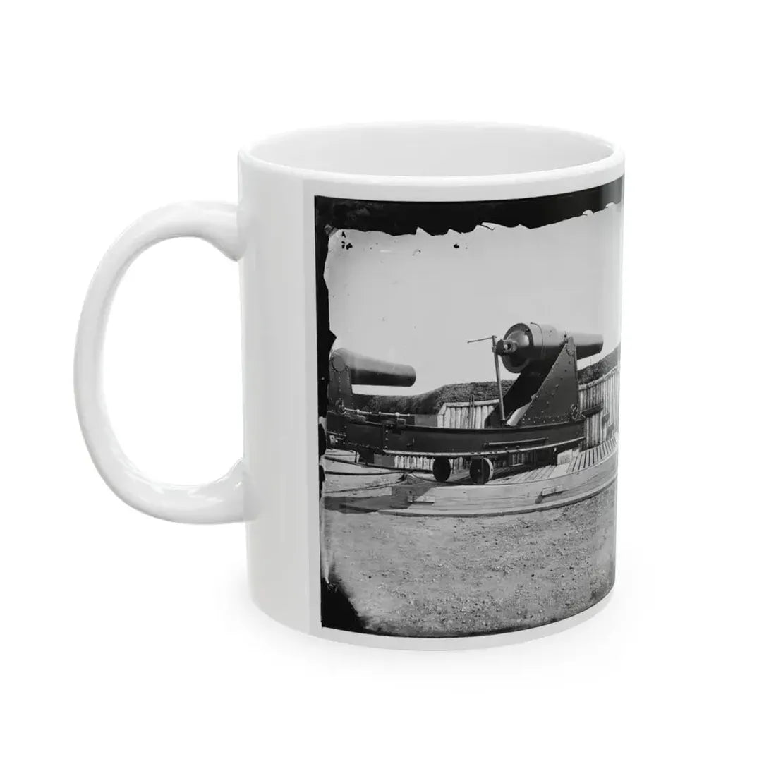 Alexandria, Virginia (Vicinity). 200 Pdr. Parrott Rifle Gun In Battery Rodgers (U.S. Civil War) White Coffee Mug - Go Mug Yourself