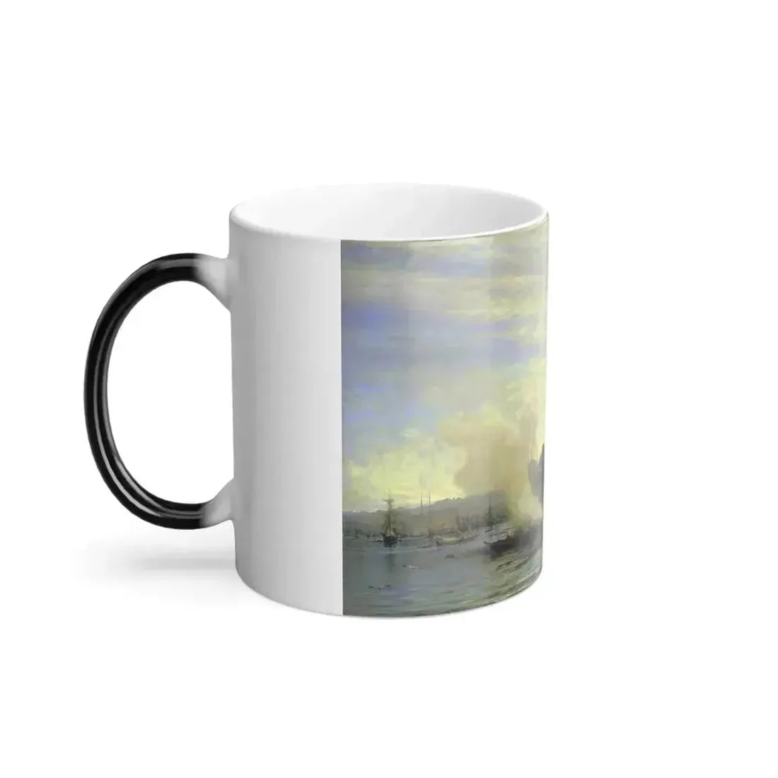 Alexei Petrovich Bogoliubov (1824-1896) Golden Horn in Constantinople - Oil on Canvas - 1864 - Color Changing Mug 11oz - Go Mug Yourself