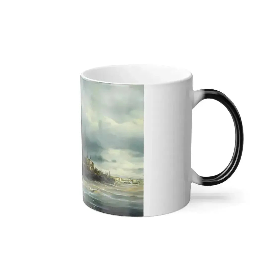 Alexei Petrovich Bogoliubov (1824-1896) View of Reval (Tallinn) - Oil on Canvas 1853 - Color Changing Mug 11oz - Go Mug Yourself