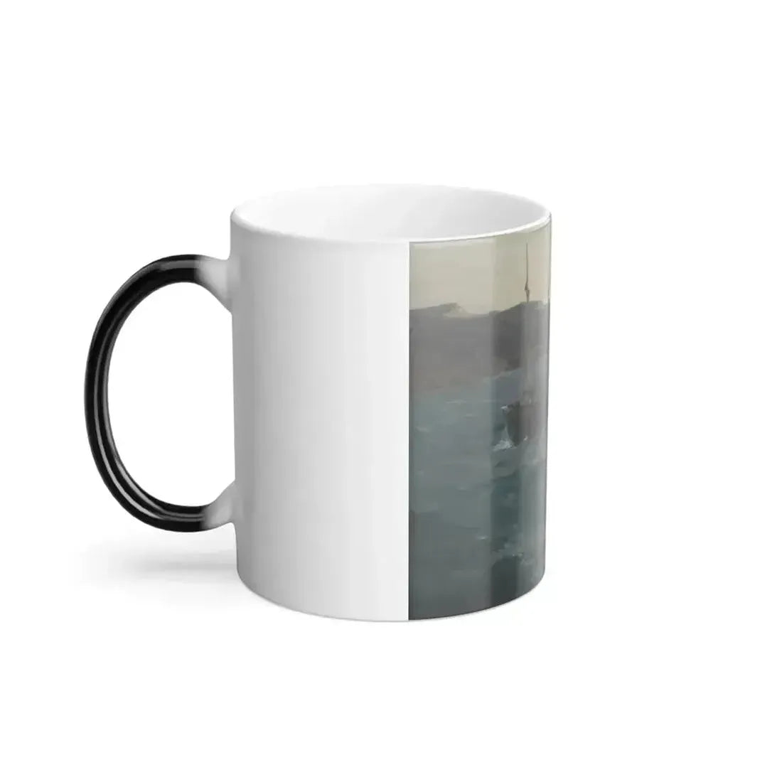 Alexei Vasilievich Hanzen (1876-1937) Landscape with Three Boats - oil on canvas - Color Changing Mug 11oz - Go Mug Yourself