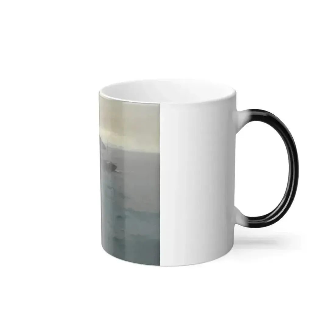 Alexei Vasilievich Hanzen (1876-1937) Landscape with Three Boats - oil on canvas - Color Changing Mug 11oz - Go Mug Yourself