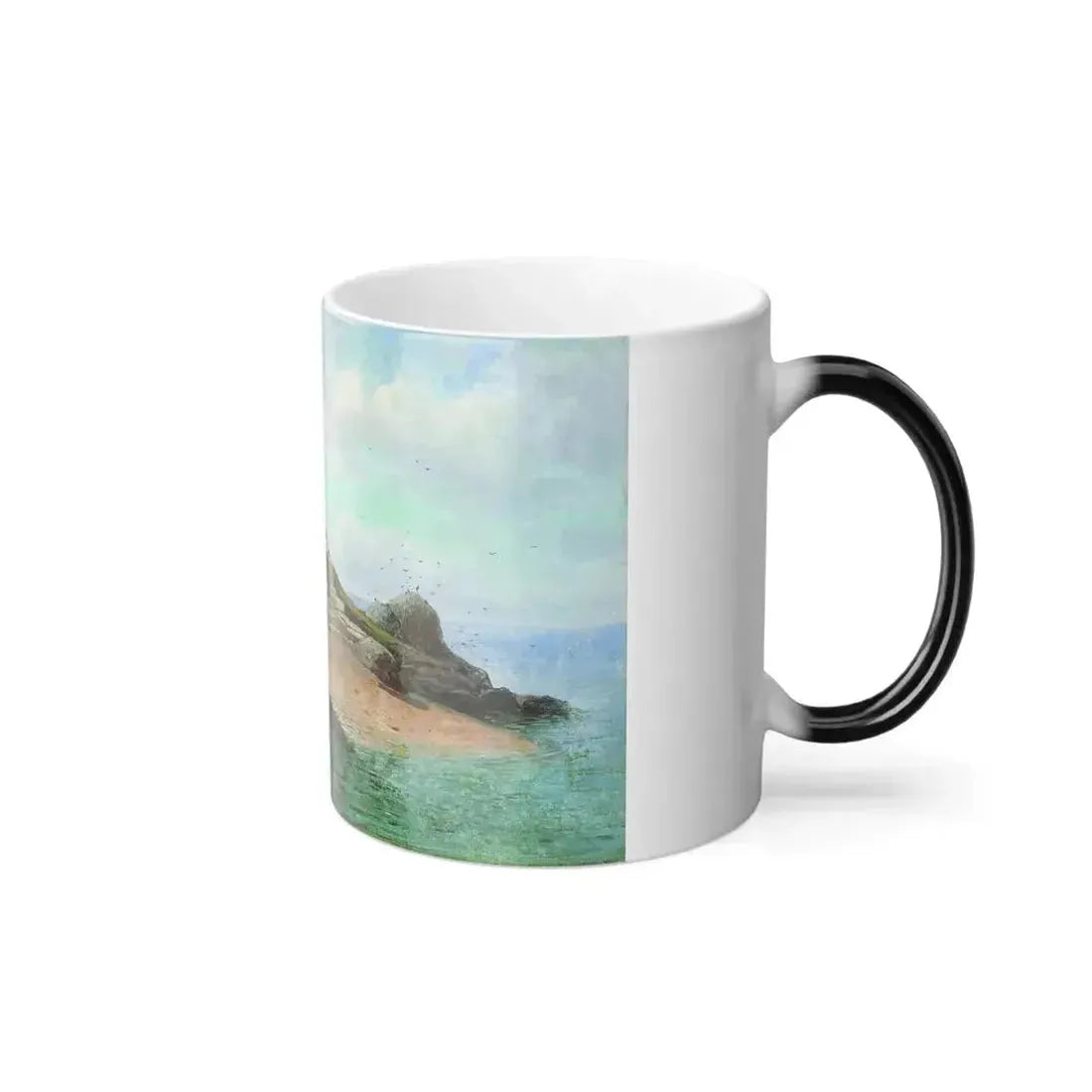 Alexey Petrovich Bogolyubov (1824-1896) A Pier - Oil on Canvas - Color Changing Mug 11oz - Go Mug Yourself