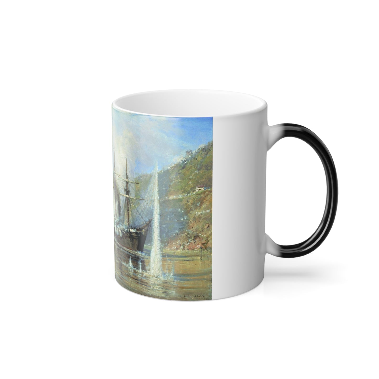 Alexey Petrovich Bogolyubov (1824-1896) Attack of the boat %22Joke%22 Turkish ship June 16, 1877 - Oil o-0 - Color Changing Mug 11oz-Go Mug Yourself