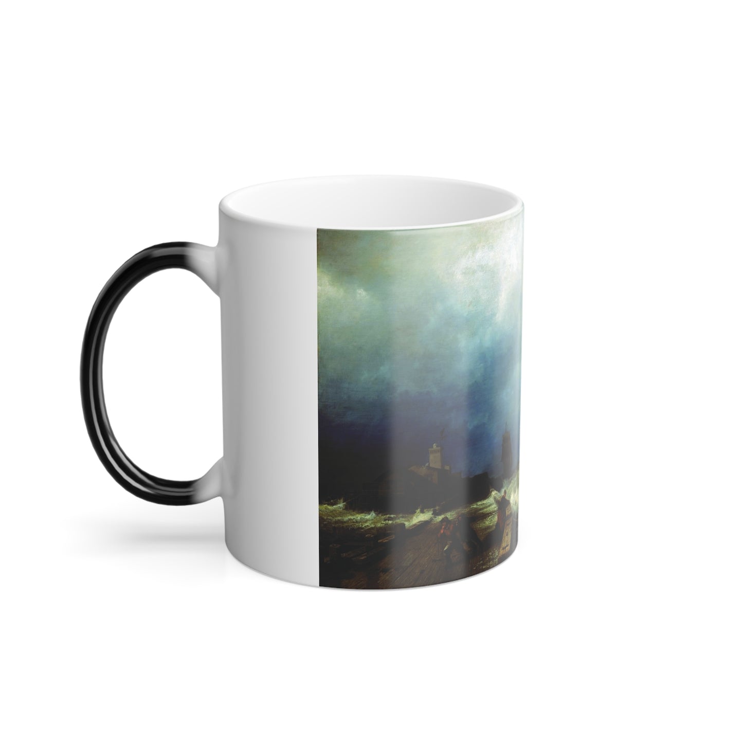 Alexey Petrovich Bogolyubov (1824-1896) Fishing vessel in a storm in the harbor of Saint Valery in Caux -0 - Color Changing Mug 11oz-Go Mug Yourself