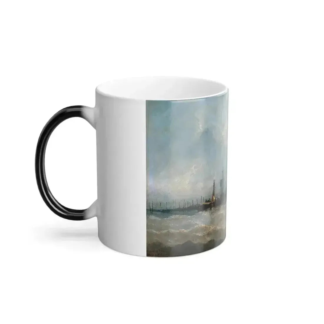 Alfred Copestick (c1837-1859) New York from the Harbor Showing the Battery and Castle Garden - Oil on C-0 - Color Changing Mug 11oz - Go Mug Yourself