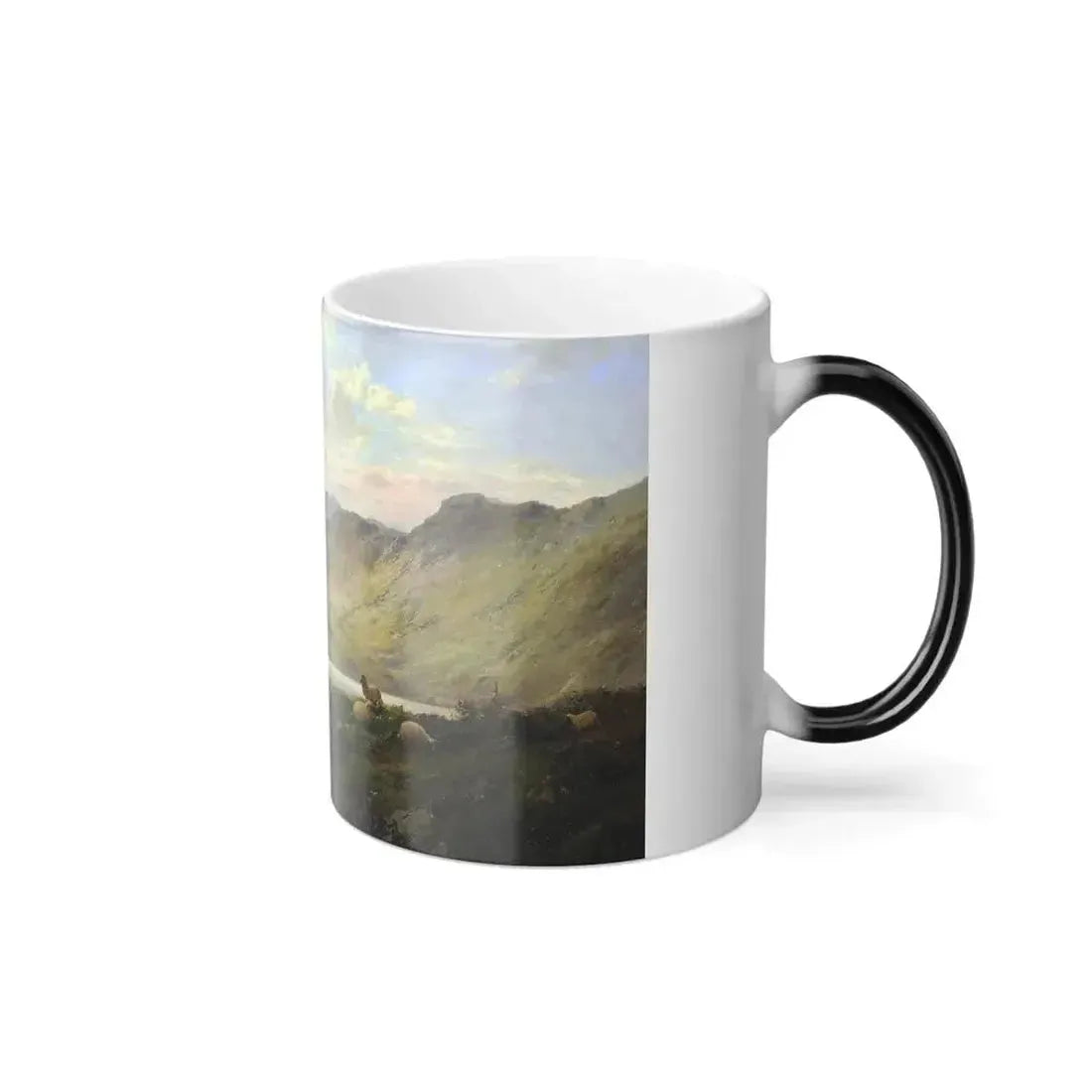 Alfred de Breanski (1852-1928) Loch Lomod and Loch Katrine - Oil on Canvas - Color Changing Mug 11oz - Go Mug Yourself