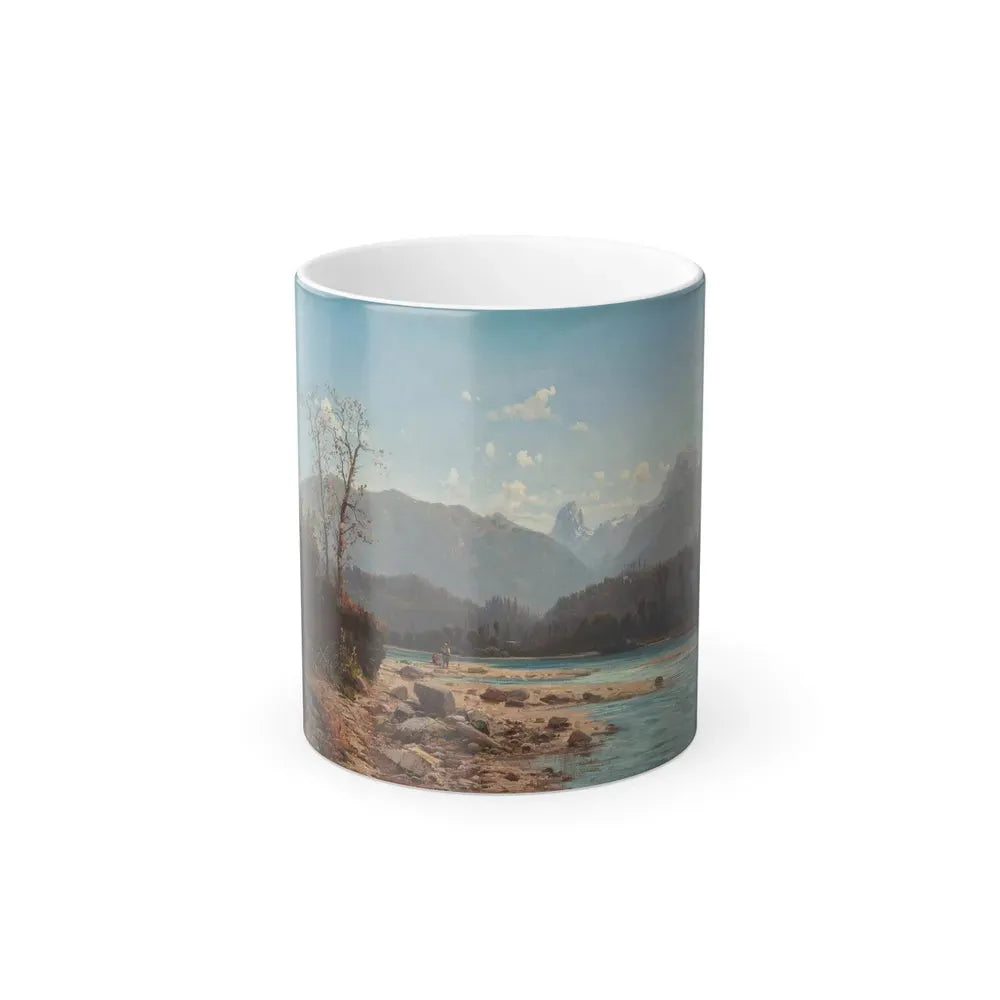 Alfred Godchaux (1835-1895) Fishing Scene in Savoy Mountains -1881 - Color Changing Mug 11oz Default Title 11oz - Go Mug Yourself