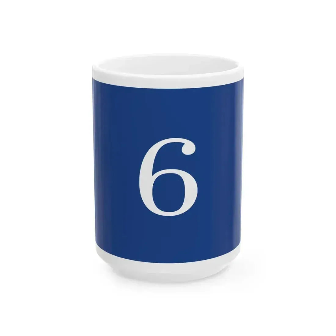 Algemeneblauwe- of topvlag met wit nommer (Netherlands) White Coffee Mug 15oz - Go Mug Yourself