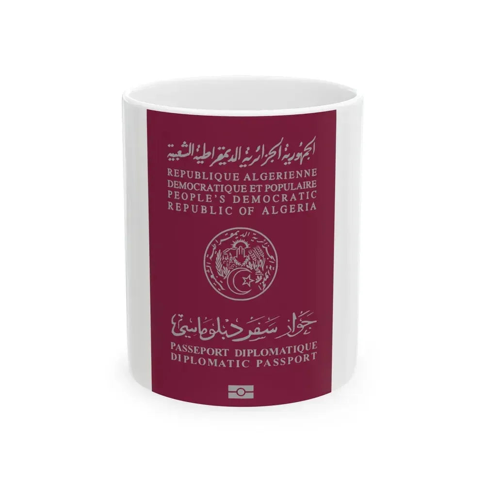 Algerian Electronic Biometric Diplomatic Passport - White Coffee Mug 11oz - Go Mug Yourself