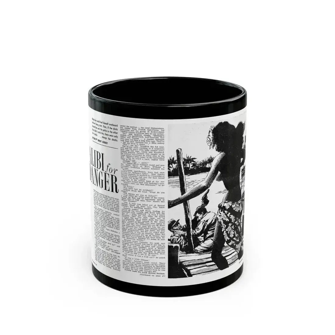 Alibi for Danger, Adam magazine, September 1963 - Black Coffee Mug 11oz - Go Mug Yourself