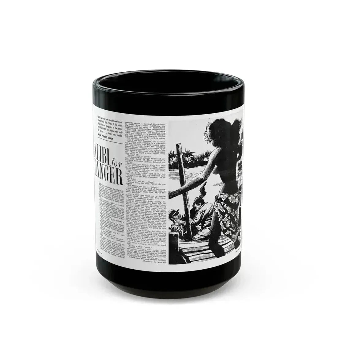 Alibi for Danger, Adam magazine, September 1963 - Black Coffee Mug 15oz - Go Mug Yourself
