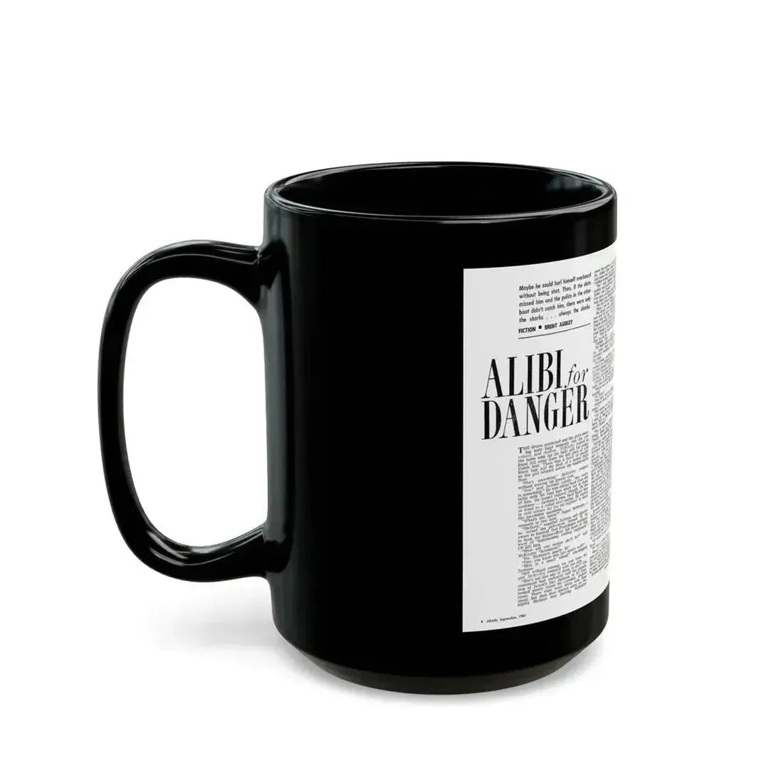 Alibi for Danger, Adam magazine, September 1963 - Black Coffee Mug - Go Mug Yourself