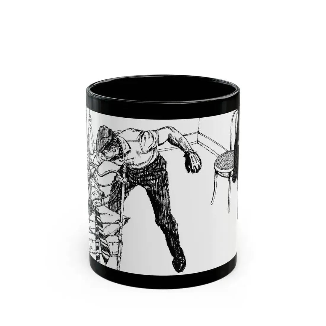 Alibi For Murder by Nancy Rutledge, The Saturday Evening Post, 1960 - Black Coffee Mug 11oz - Go Mug Yourself