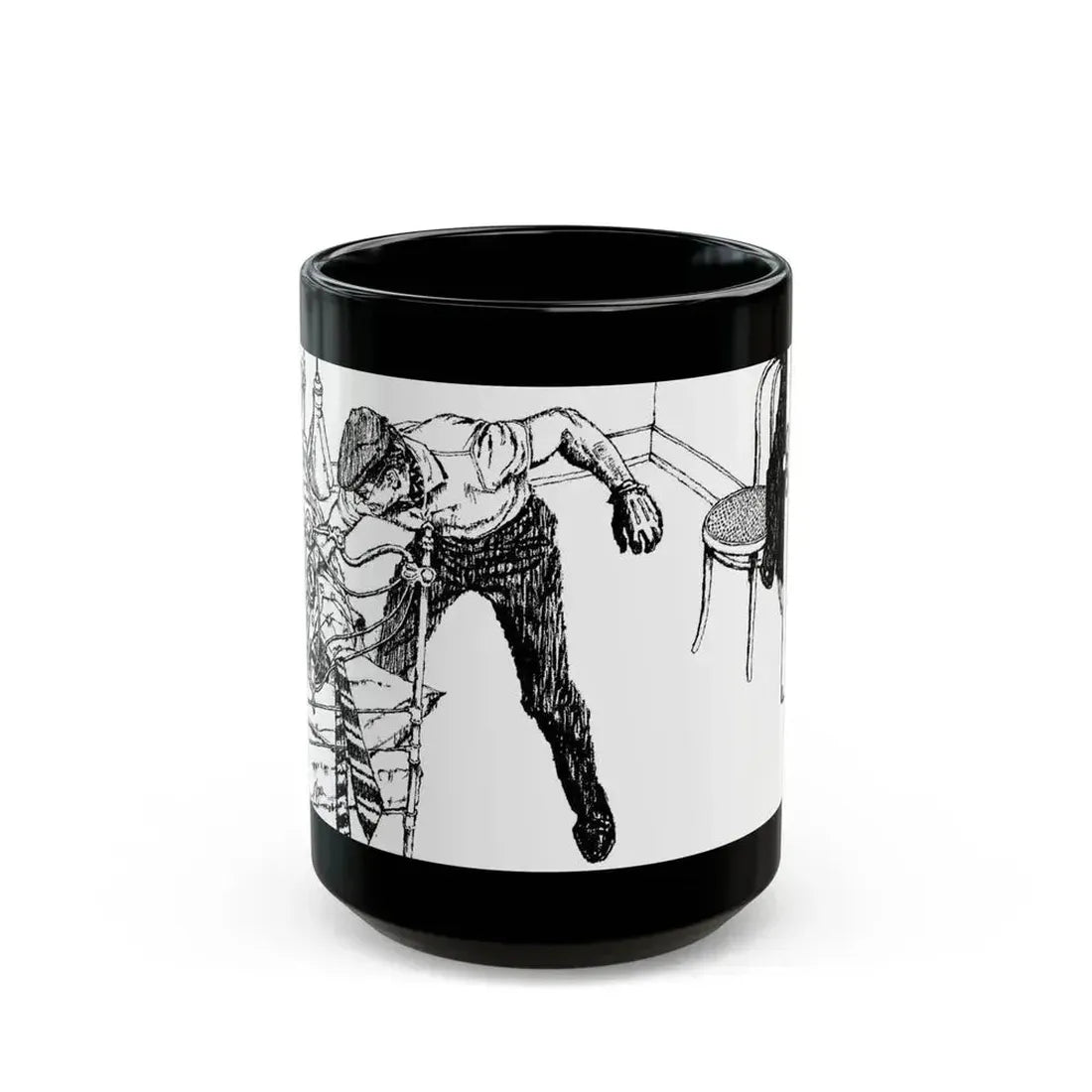 Alibi For Murder by Nancy Rutledge, The Saturday Evening Post, 1960 - Black Coffee Mug 15oz - Go Mug Yourself