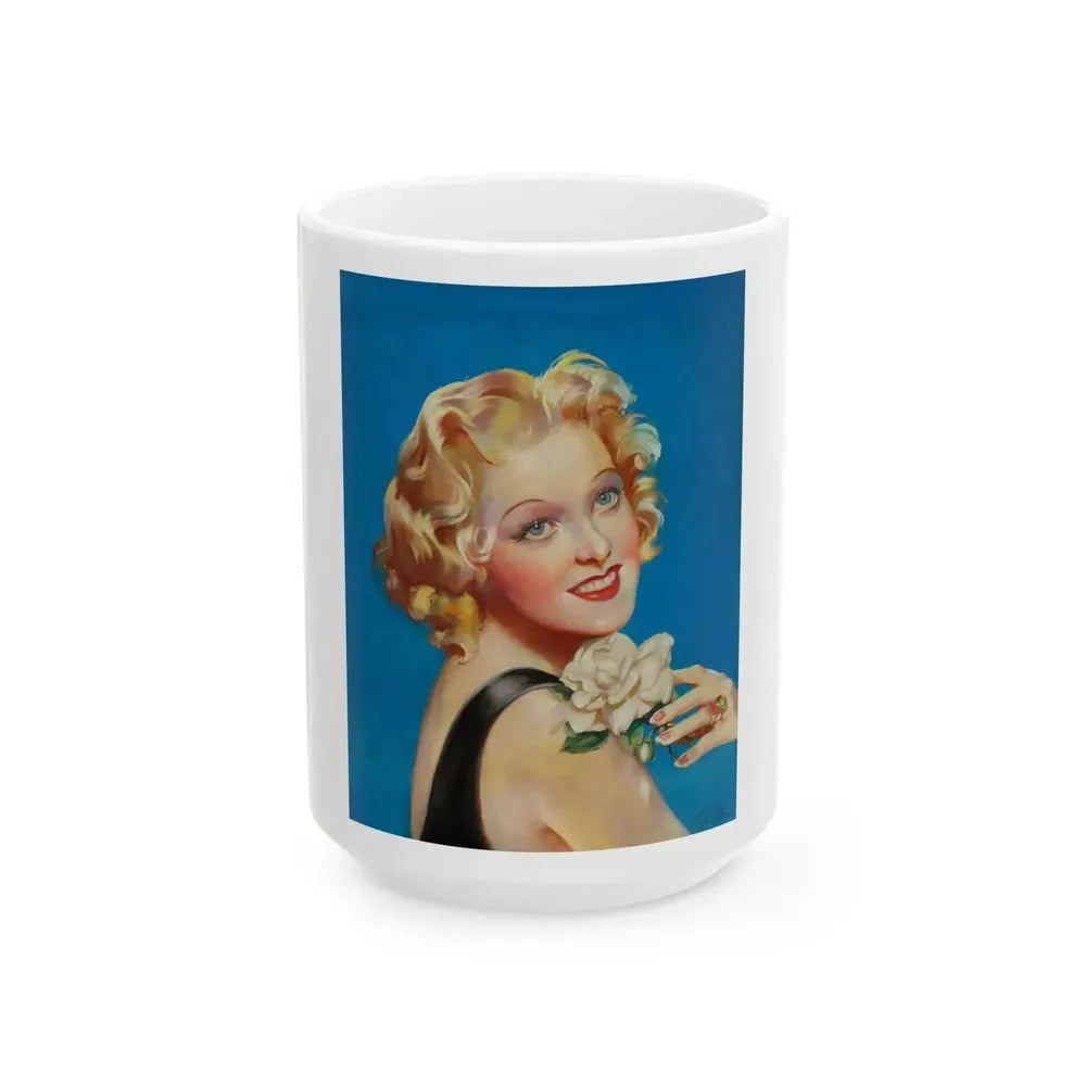 Alice Fay, movie magazine cover, c. 1930s - White Coffee Mug 15oz - Go Mug Yourself