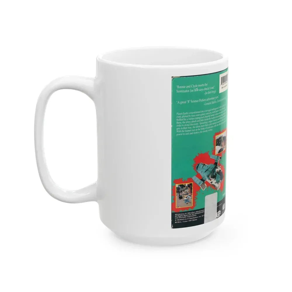 ALIEN SPACE AVENGER (VHS COVER) - White Coffee Mug - Go Mug Yourself