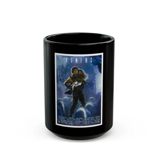 ALIENS (2) 1986 Movie Poster - Black Coffee Mug 15oz - Go Mug Yourself