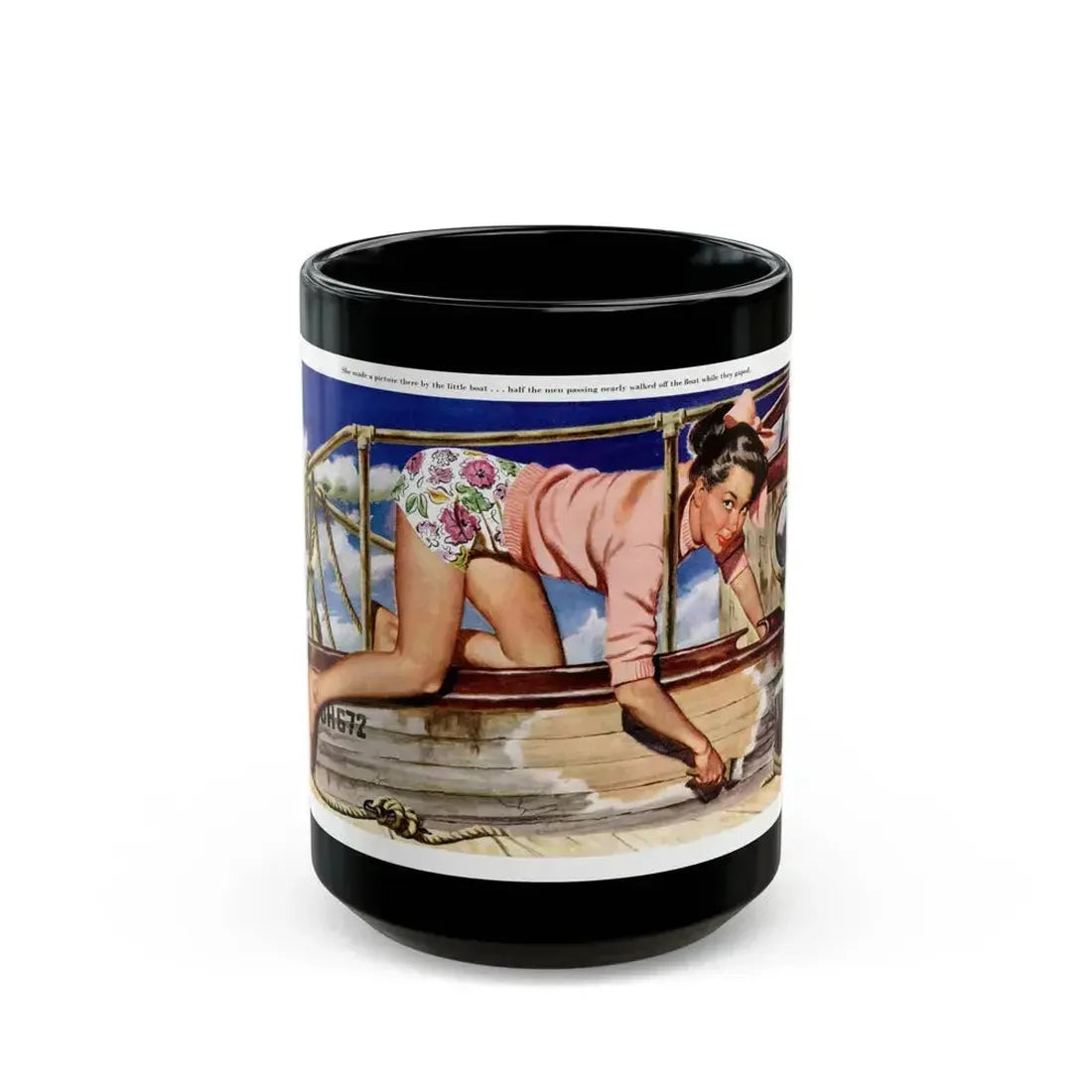 All Hands On Deck, 1947 - Black Coffee Mug 15oz - Go Mug Yourself