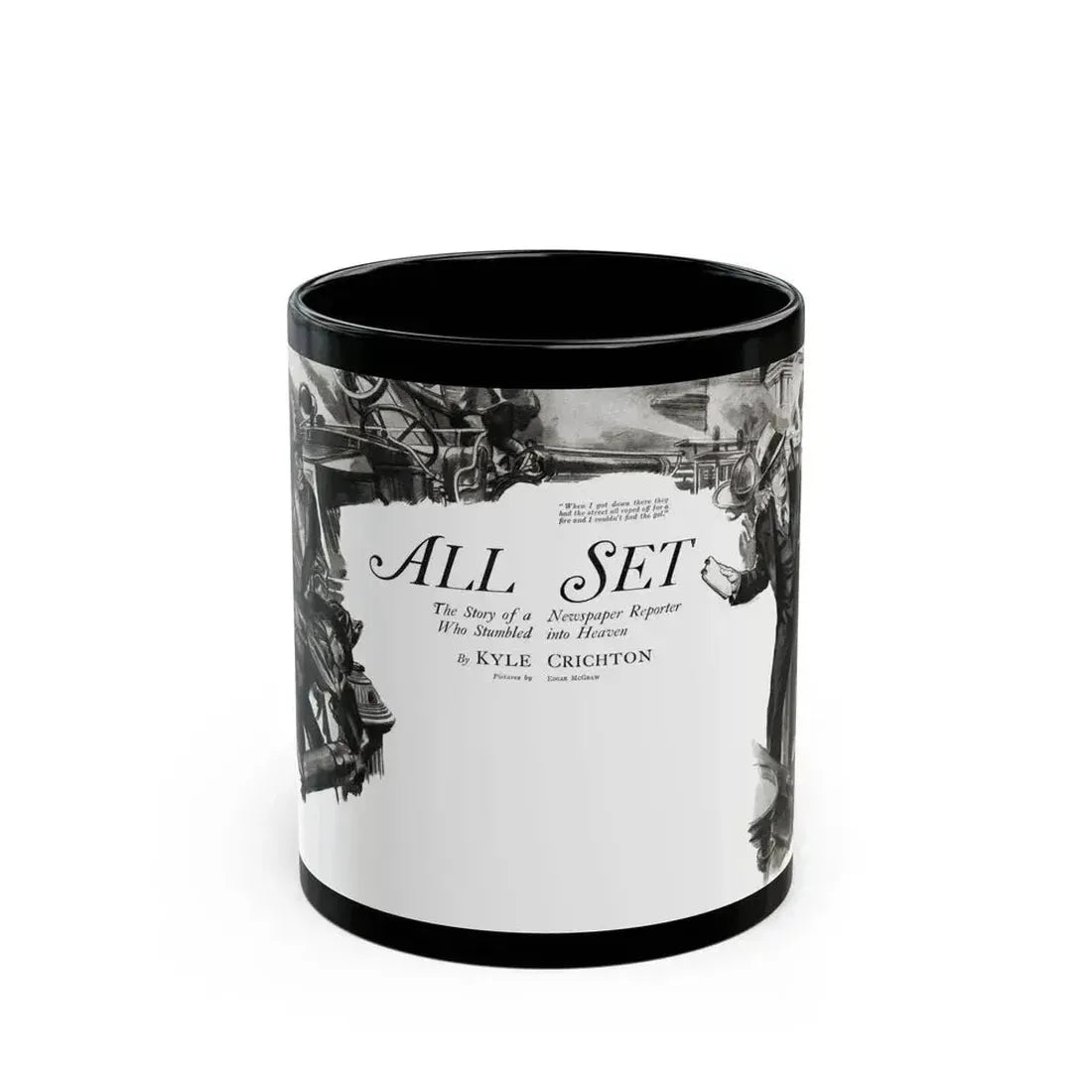All Set, Liberty magazine, October 15, 1932 - Black Coffee Mug 11oz - Go Mug Yourself