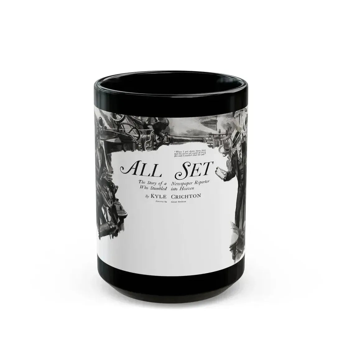 All Set, Liberty magazine, October 15, 1932 - Black Coffee Mug 15oz - Go Mug Yourself