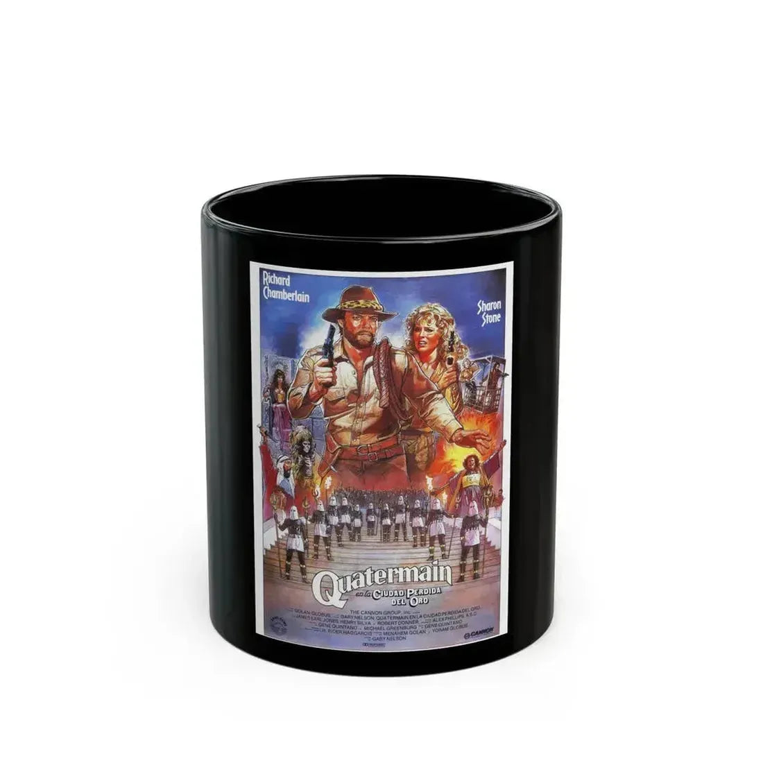 ALLAN QUATERMAIN AND THE LOST CITY OF GOLD 1986 Movie Poster - Black Coffee Mug 11oz - Go Mug Yourself