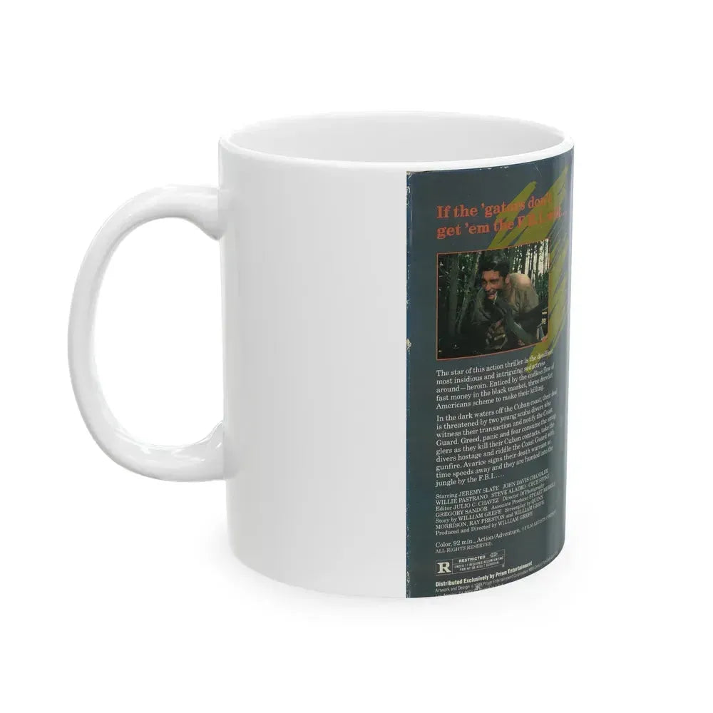 ALLIGATOR ALLEY PRISM ENTERTAINMENT (VHS COVER) - White Coffee Mug - Go Mug Yourself