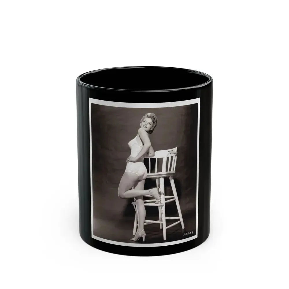 Allison Hayes #04 - 8x10 B&W Full Body 1 Piece Swimsuit Cheesecake Photo (Vintage Female Icon) Black Coffee Mug 11oz - Go Mug Yourself