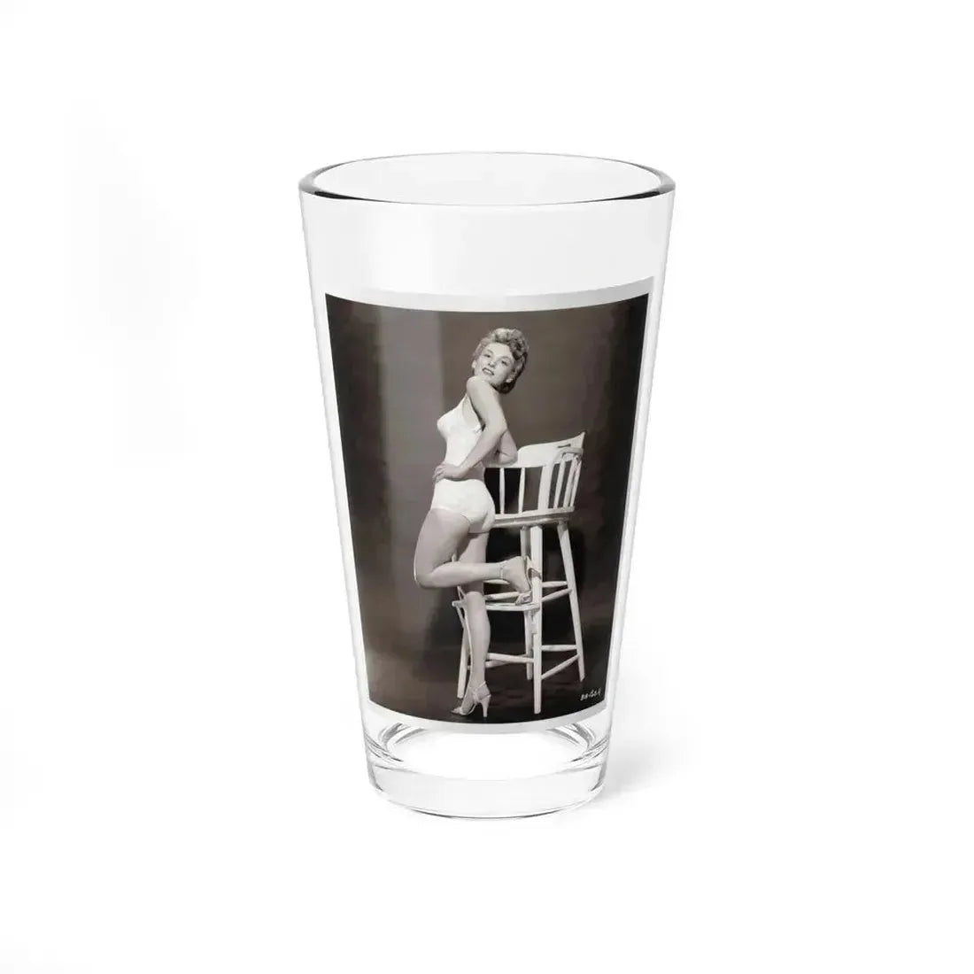 Allison Hayes #04 - 8x10 B&W Full Body 1 Piece Swimsuit Cheesecake Photo (Vintage Female Icon) Pint Glass 16oz 16oz - Go Mug Yourself