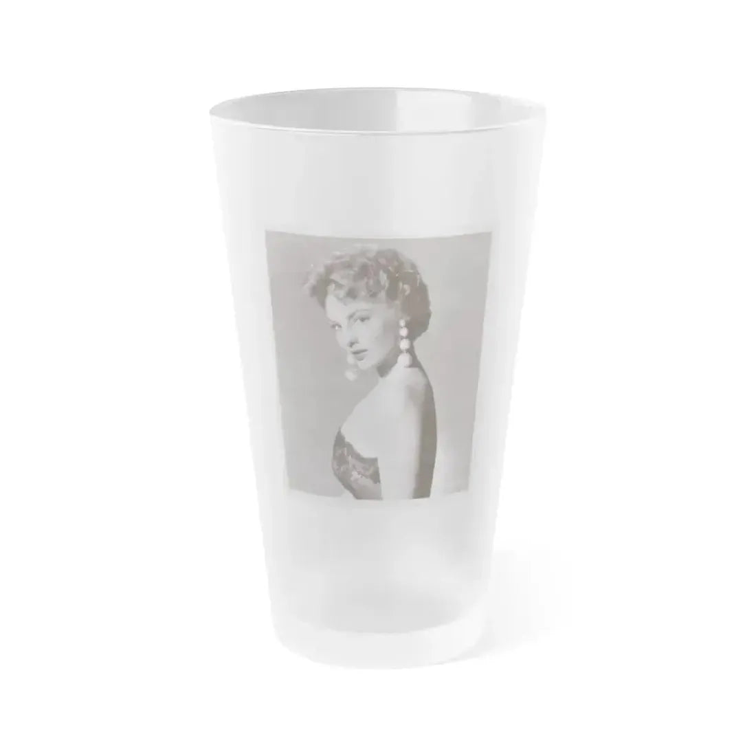 Allison Hayes #06 - 8x10 Vintage B&W Glamour Promo Photo for ''Chicago Syndicate'' '55 Film (Vintage Female Icon) Frosted Pint Glass 16oz 16oz Frosted - Go Mug Yourself