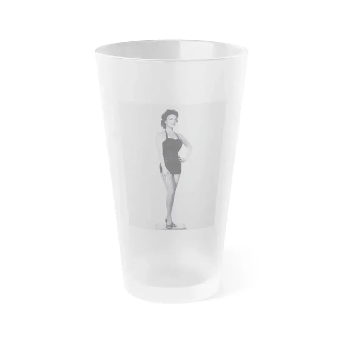 Allison Hayes #101 - Full Body 8x10 B&W HQ Photo Re-Print One Piece Swimsuit Cheesecake Pin-Up Promo Pic (Vintage Female Icon) Frosted Pint Glass 16oz 16oz Frosted - Go Mug Yourself