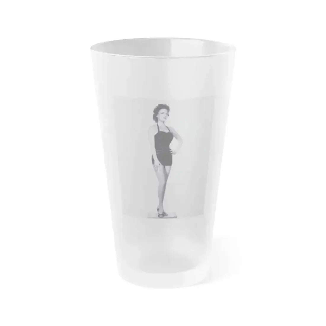 Allison Hayes #101 - Full Body 8x10 B&W HQ Photo Re-Print One Piece Swimsuit Cheesecake Pin-Up Promo Pic (Vintage Female Icon) Frosted Pint Glass 16oz 16oz Frosted - Go Mug Yourself