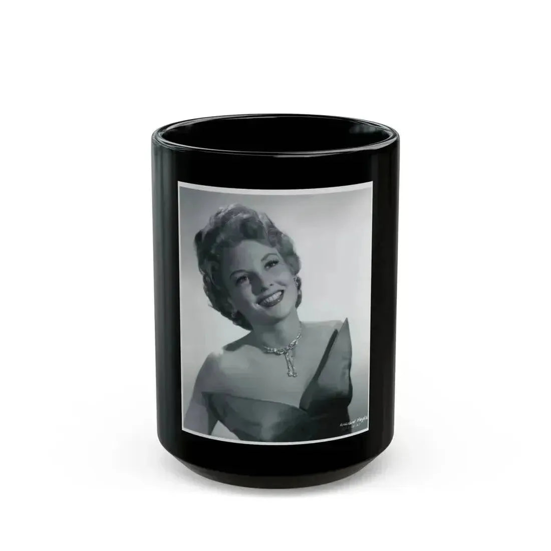 Allison Hayes #102 - Upper Body 8x10 B&W HQ Re-Print Glamour Promo Photo from Archival Negative (Vintage Female Icon) Black Coffee Mug 15oz - Go Mug Yourself