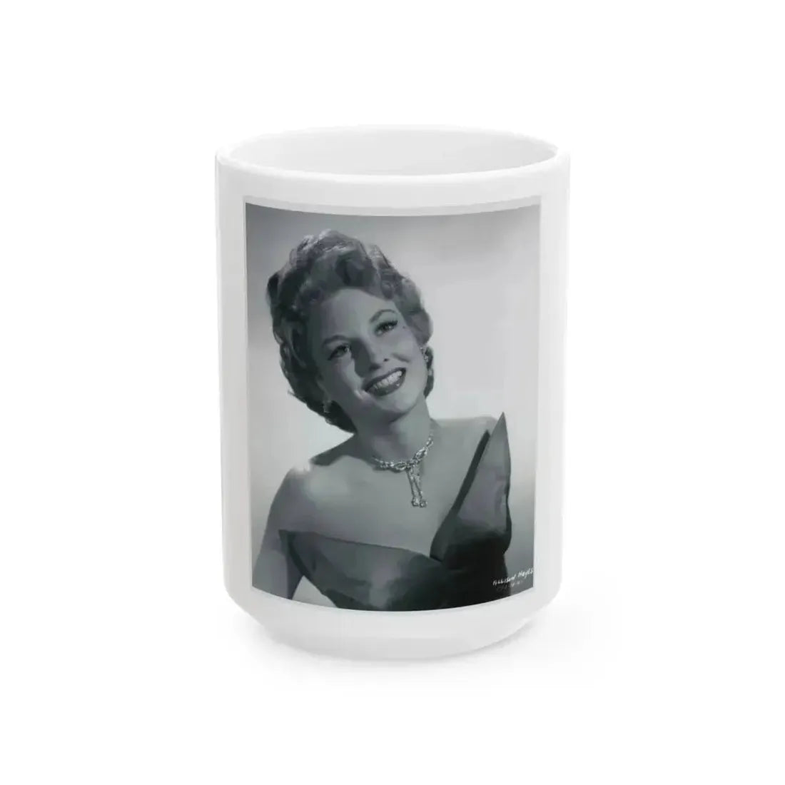 Allison Hayes #102 - Upper Body 8x10 B&W HQ Re-Print Glamour Promo Photo from Archival Negative (Vintage Female Icon) White Coffee Mug 15oz - Go Mug Yourself