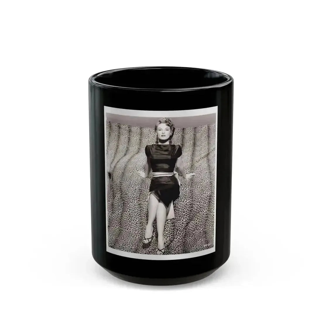 Allison Hayes #11 - 8x10 B&W Full Body Glamour Skirt HQ Photo Re-Print from Negative from '55 ''The Steel Jungle'' Promo Photo (Vintage Female Icon) Black Coffee Mug 15oz - Go Mug Yourself